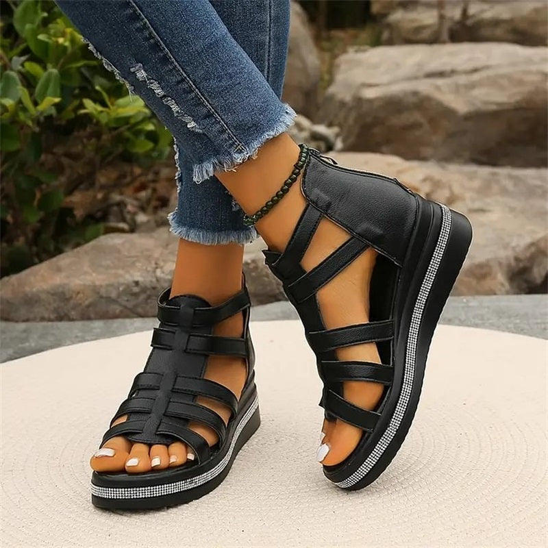 Amira™ - Rhinestone Wedge Heel Sandals 