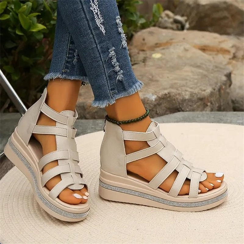 Amira™ - Rhinestone Wedge Heel Sandals 