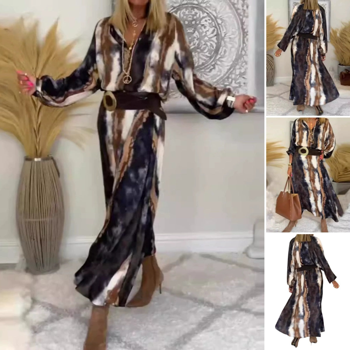 Selma™ - Elegant Tie &amp; Dye Long Dress