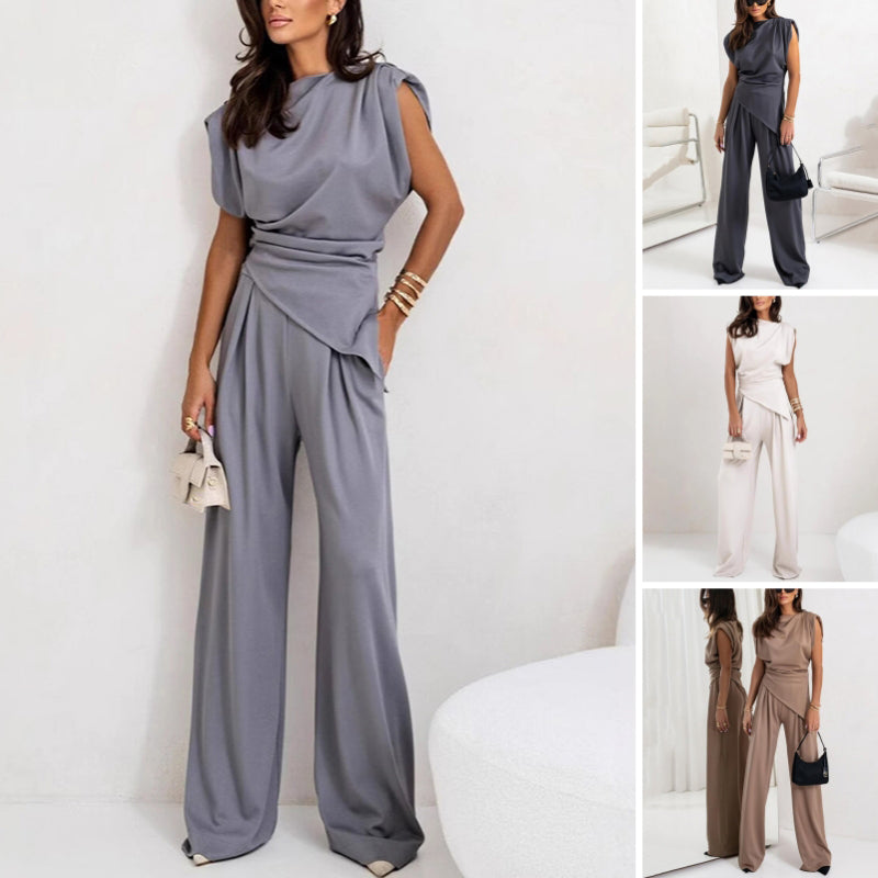 Alya™ - Women's Elegant Solid Two-Piece Set 