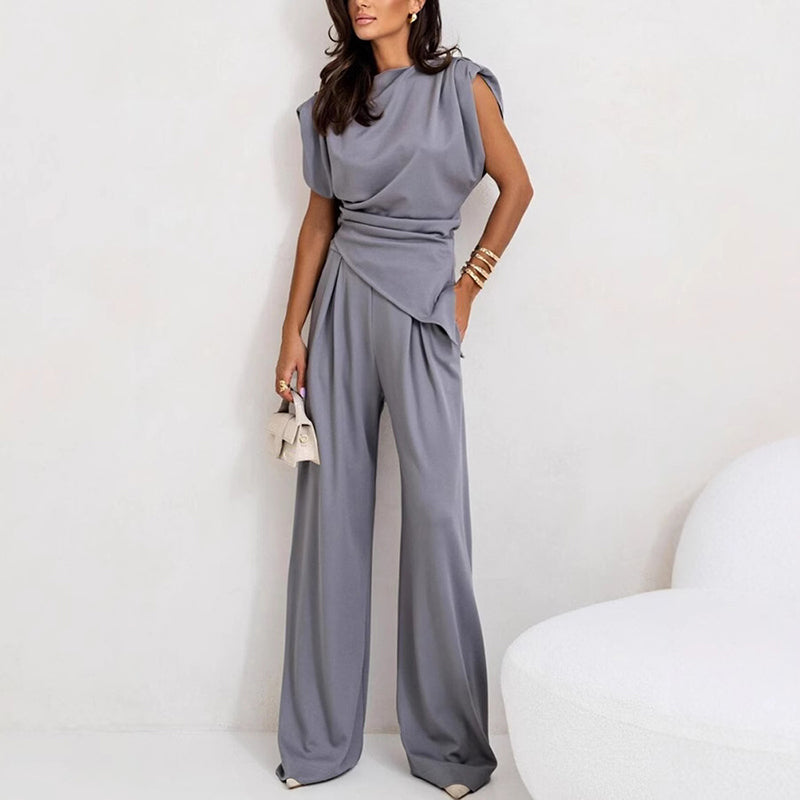 Alya™ - Women's Elegant Solid Two-Piece Set 