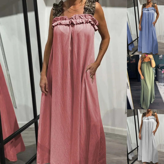 Pascaline™ - Sleeveless Casual Dress with Pockets 