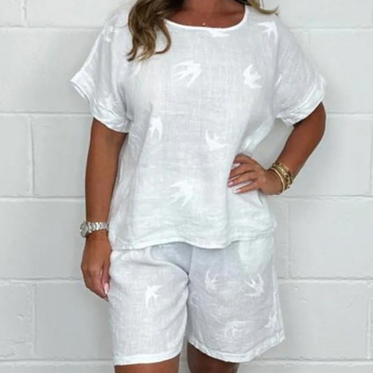 Selena™ - Printed Cotton and Linen Casual Set