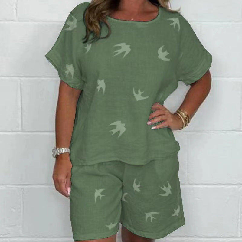 Selena™ - Printed Cotton and Linen Casual Set