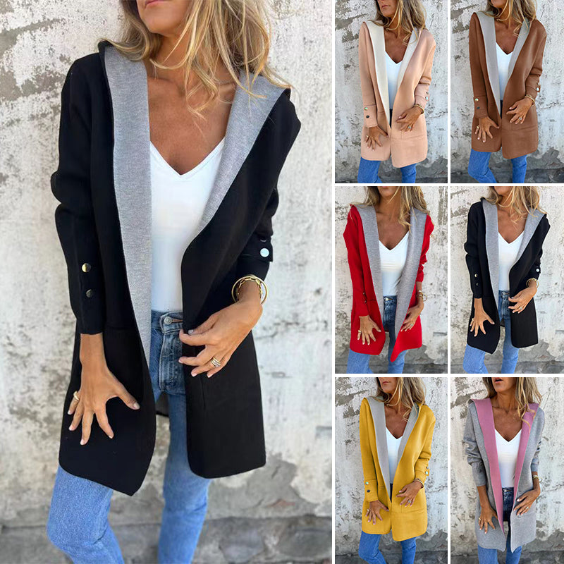 Poppy™ - Color Block Hooded Coat 