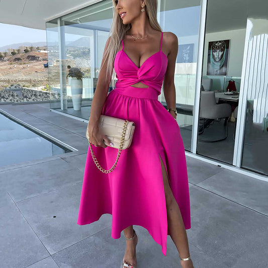 Célestine™ - Spaghetti Strap Dress with High Slit