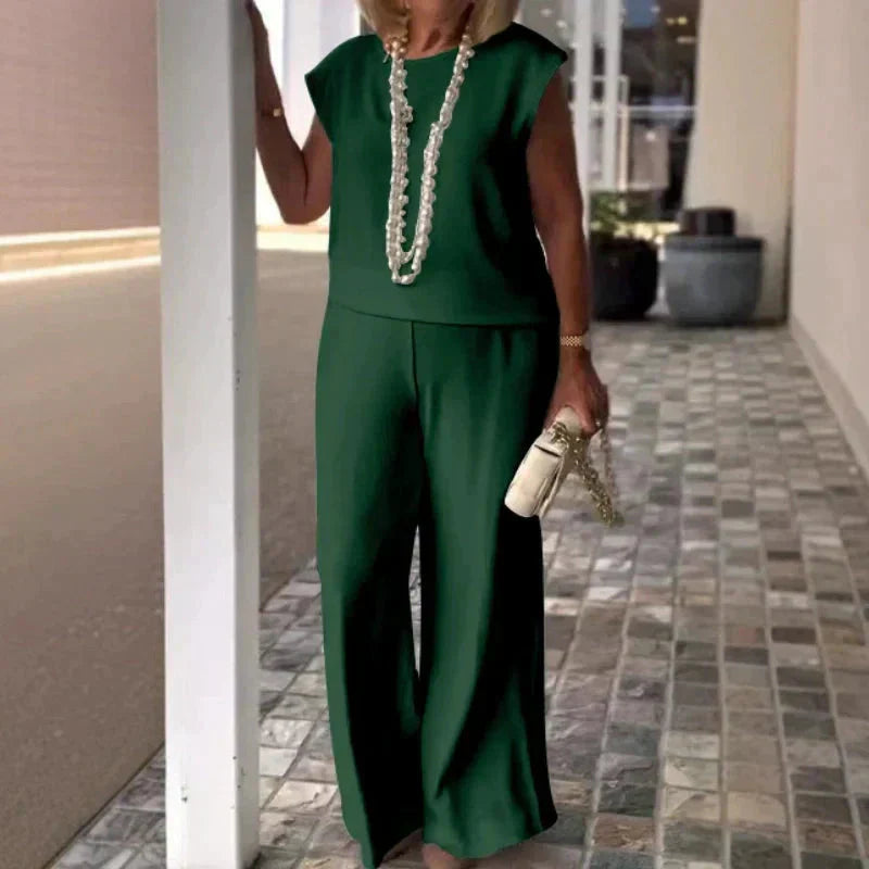 Anissa™ - Women's Sleeveless Top and Crew Neck Pants 