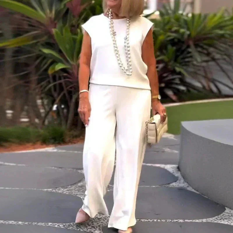 Anissa™ - Women's Sleeveless Top and Crew Neck Pants 
