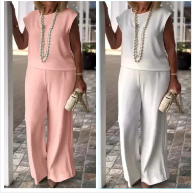 Anissa™ - Women's Sleeveless Top and Crew Neck Pants 