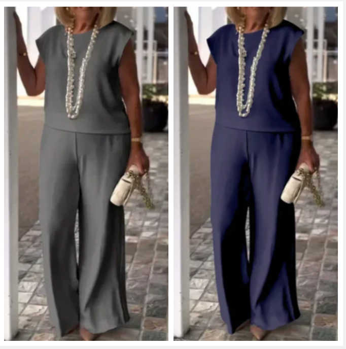 Anissa™ - Women's Sleeveless Top and Crew Neck Pants 