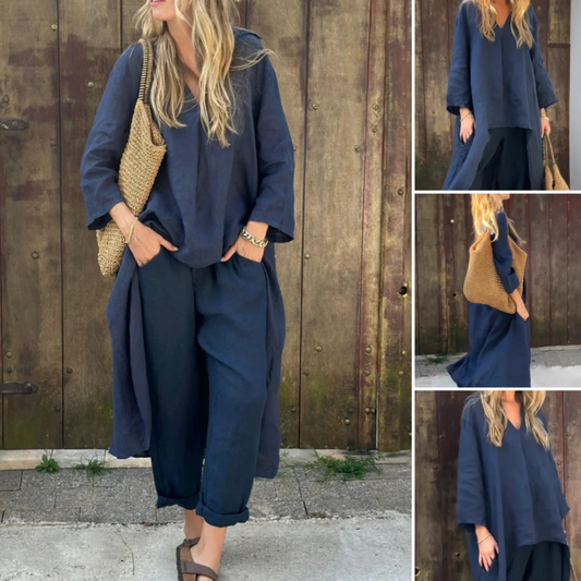 Perrine™ - 2-Piece Set with Pockets and V-Neck 