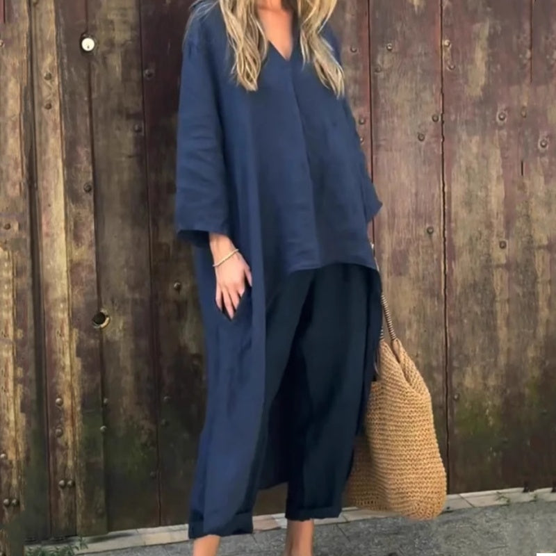 Perrine™ - 2-Piece Set with Pockets and V-Neck 