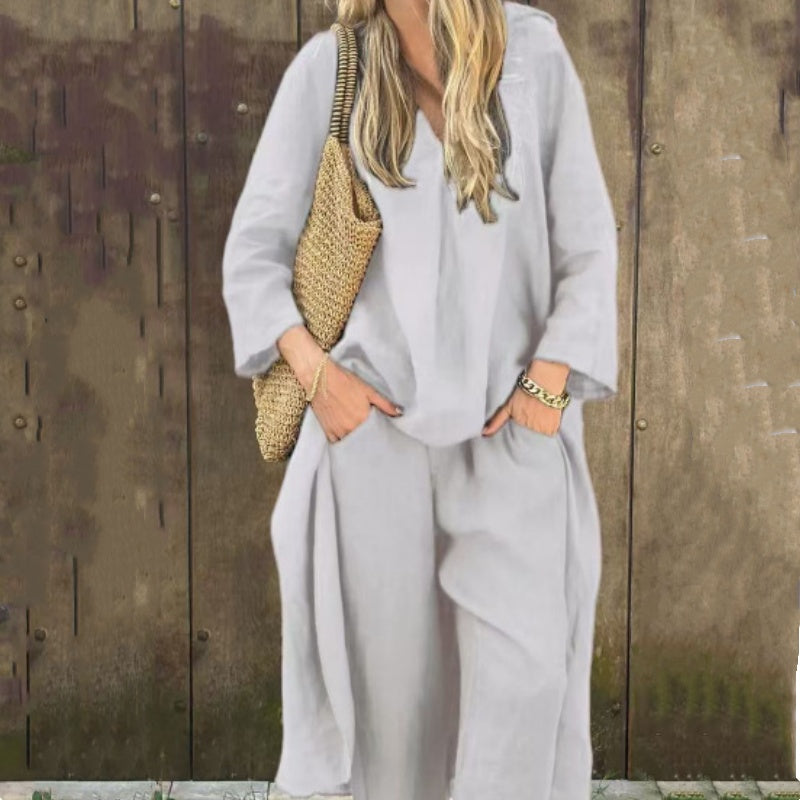 Perrine™ - 2-Piece Set with Pockets and V-Neck 