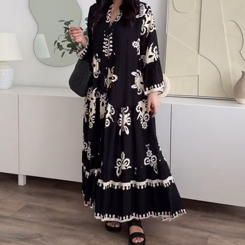 Katell™ - Women's Loose Midi Dress with Ruffled Hem