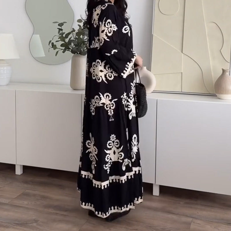Katell™ - Women's Loose Midi Dress with Ruffled Hem