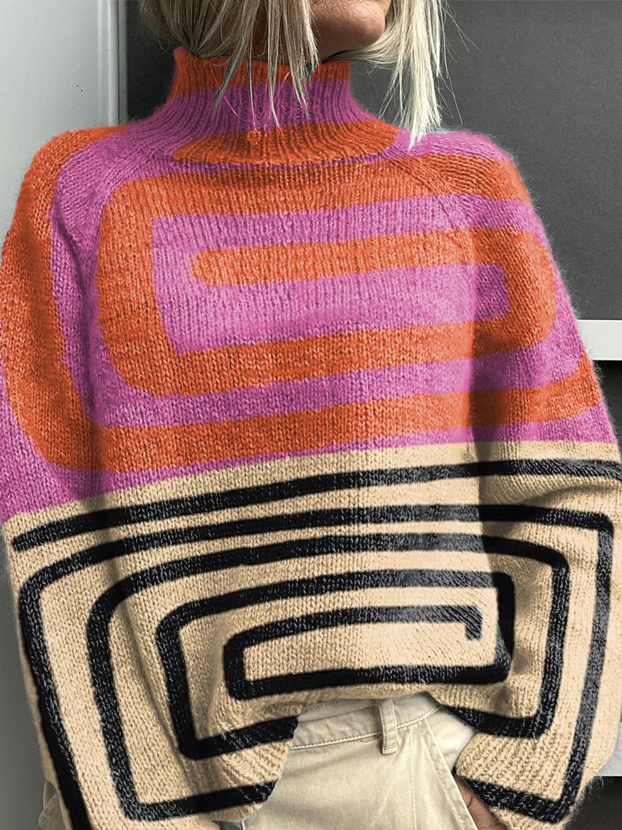 Noelle™ - Rainbow Turtleneck Sweater