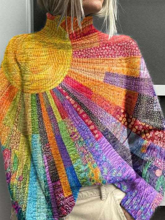 Noelle™ - Rainbow Turtleneck Sweater